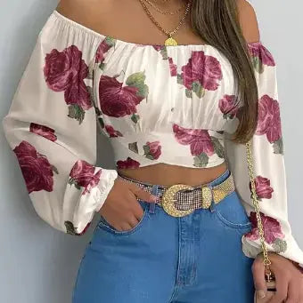 Off Shoulder Printed Blouses Aristo Threads