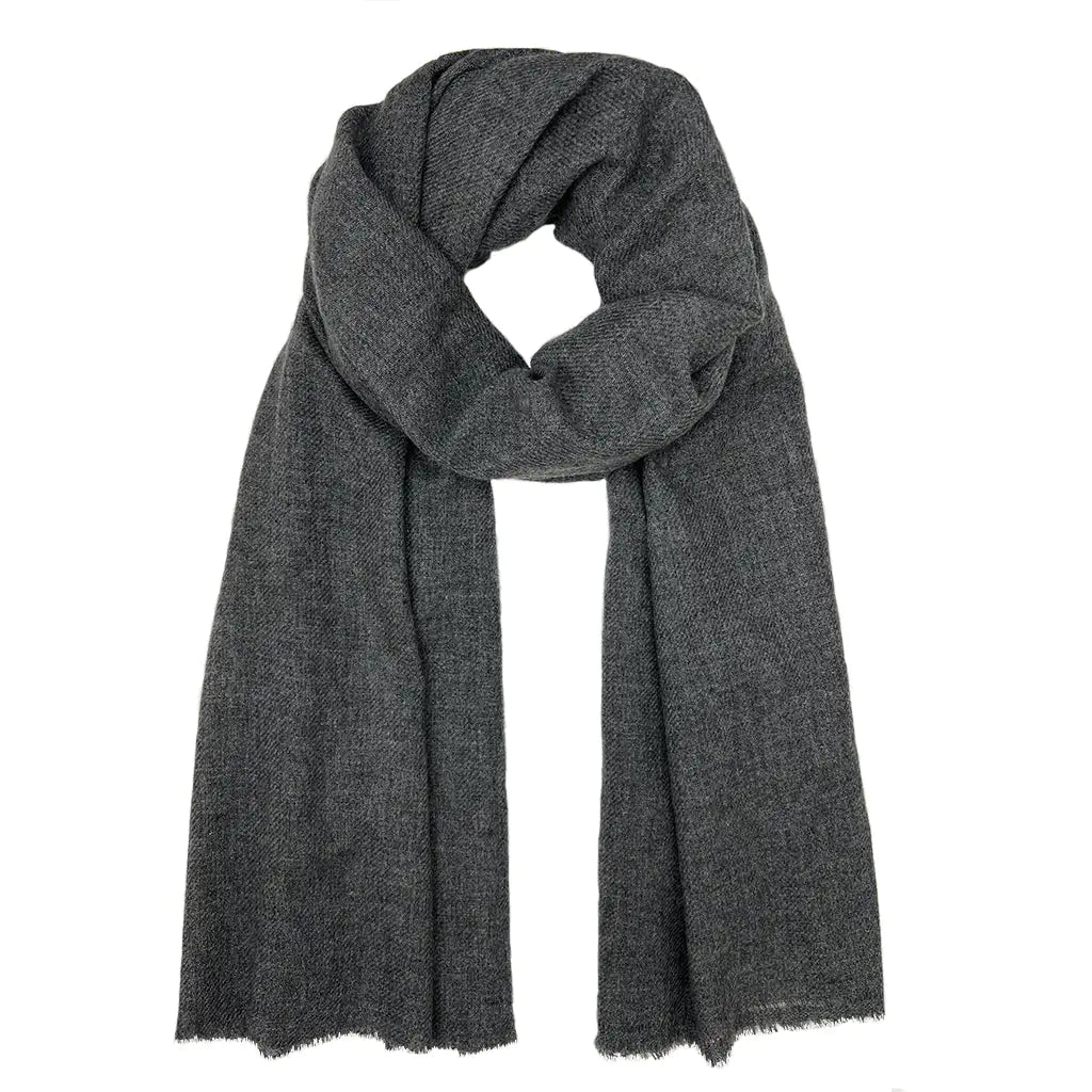 Charcoal Handloom  Cashmere Scarf Aristo Threads