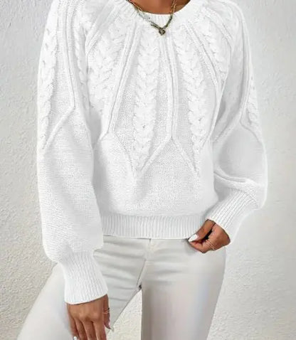 Cable Knit Crew Neck Sweater