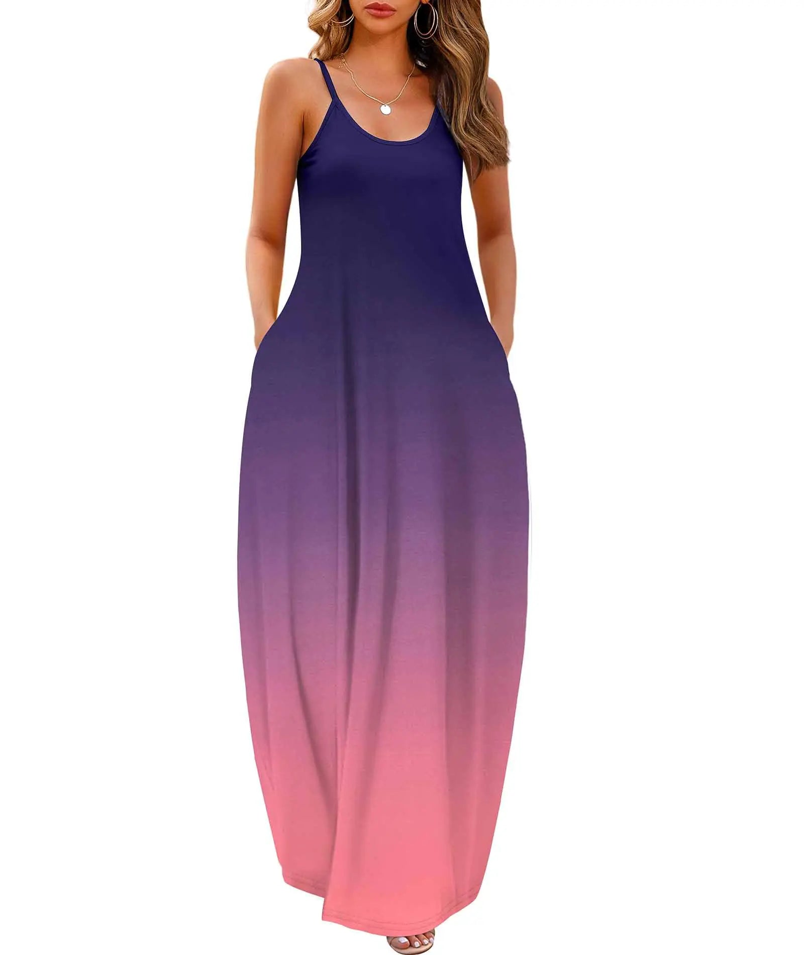 Wolddress WomenPlus Size Loose Plain Long Summer Beach Maxi Dress Aristo Threads