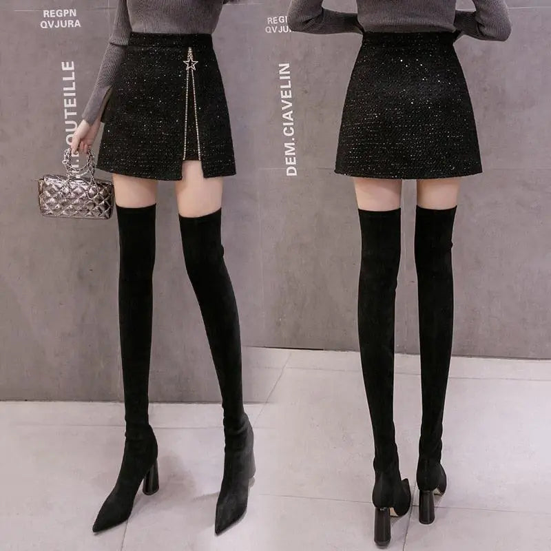 High Waist Skirts Zipper Aristo Threads