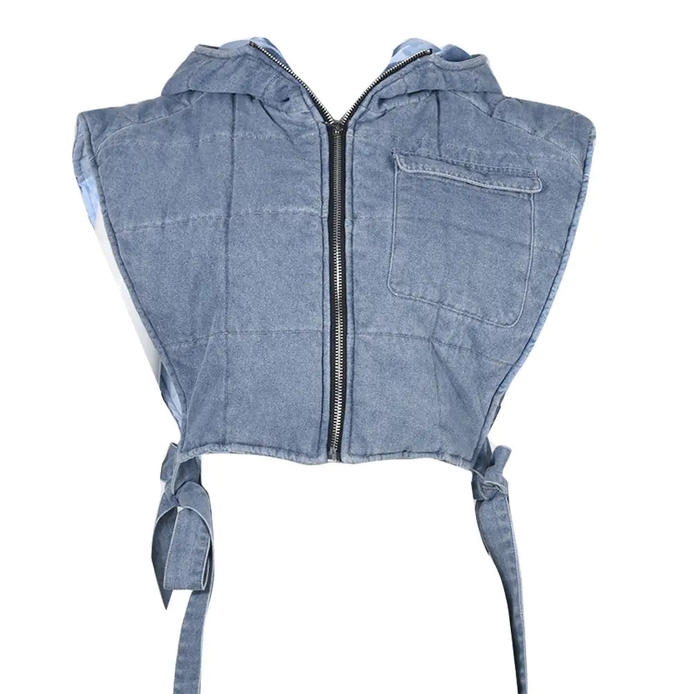 Hooded Vest Denim Jacket