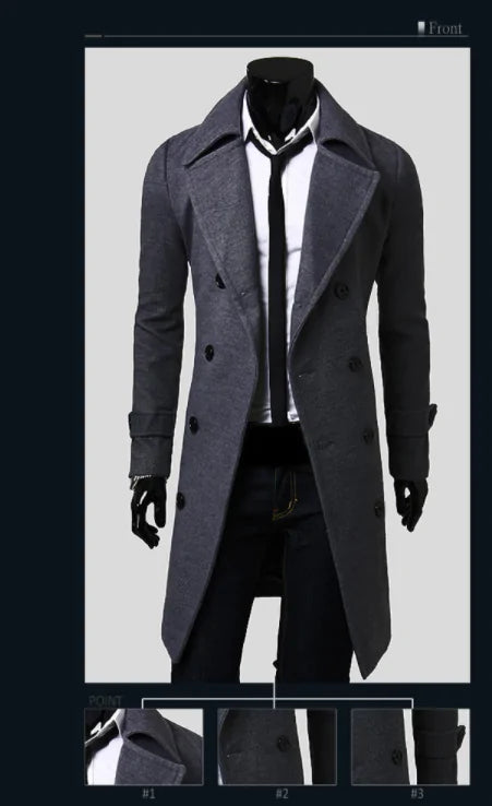 Men's Long Trench Coat Aristo Threads