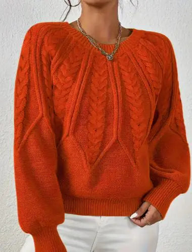 Cable Knit Crew Neck Sweater