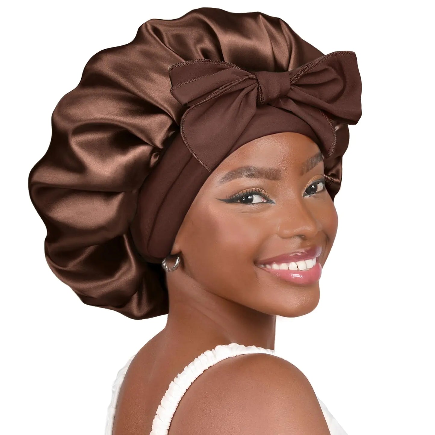 Brown Hair Bonnet for Sleeping Aristo Threads