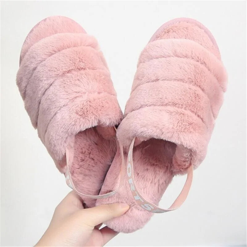 2020 Women Indoor Fur Slides Aristo Threads