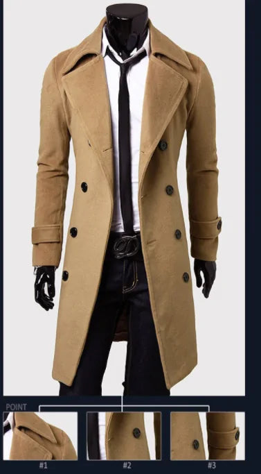 Men's Long Trench Coat Aristo Threads