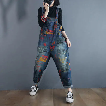 Vintage Print Loose Trousers Baggy Pants Aristo Threads