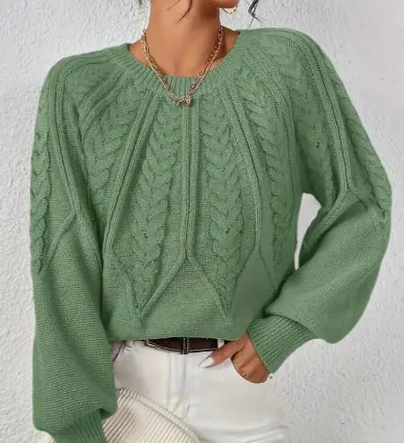 Cable Knit Crew Neck Sweater