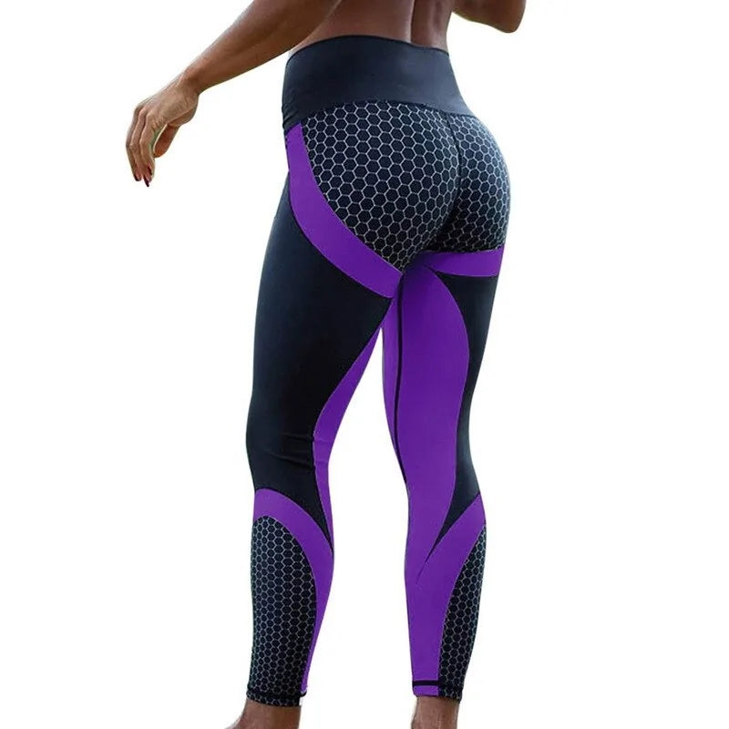 Women Honeycomb Printed Yoga Pants Aristo Threads