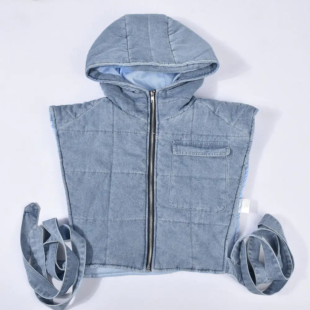 Hooded Vest Denim Jacket