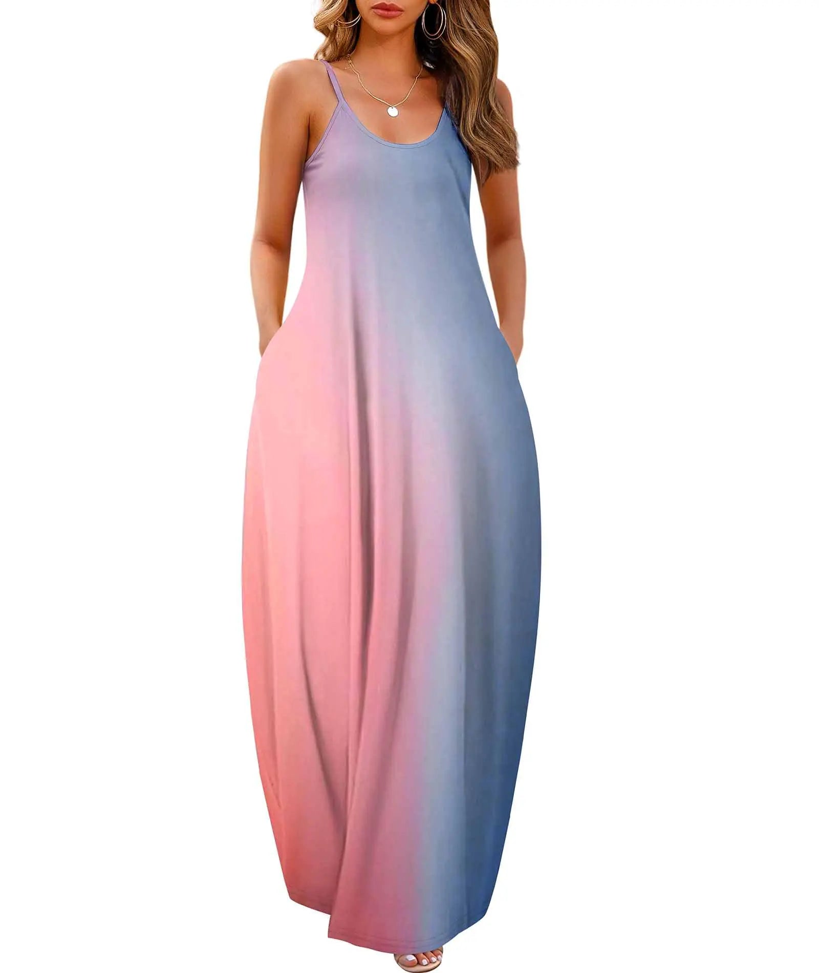 Wolddress WomenPlus Size Loose Plain Long Summer Beach Maxi Dress Aristo Threads