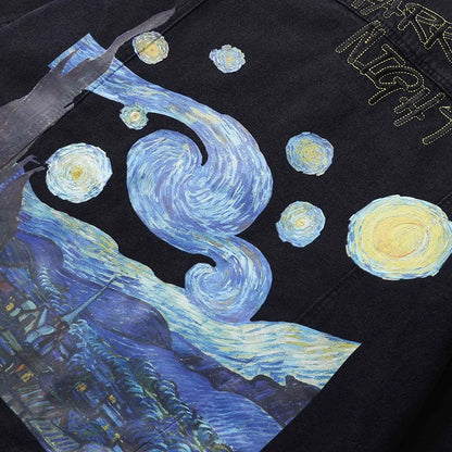 Van Gogh Inspired Denim Bomber