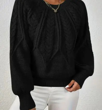 Cable Knit Crew Neck Sweater