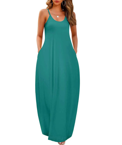 Wolddress WomenPlus Size Loose Plain Long Summer Beach Maxi Dress Aristo Threads