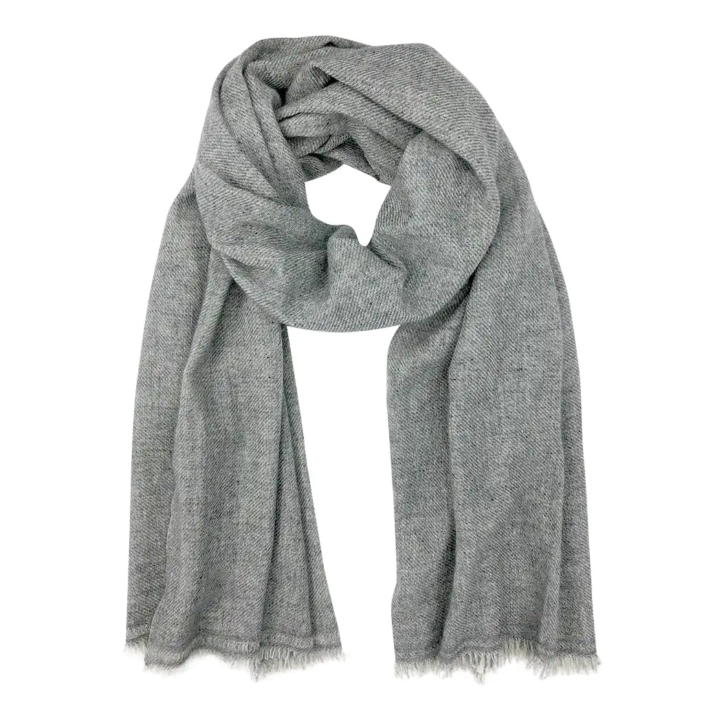 Gray Handloom Cashmere Scarf Aristo Threads