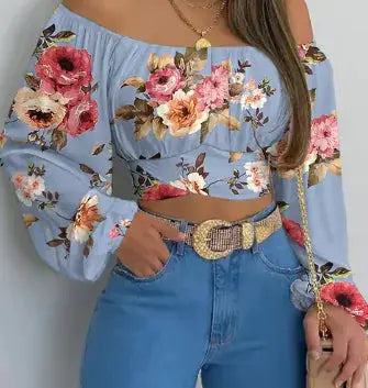 Off Shoulder Printed Blouses Aristo Threads