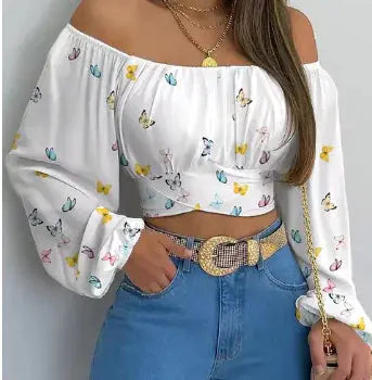 Off Shoulder Printed Blouses Aristo Threads