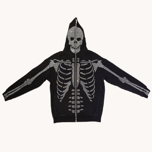 Skeleton Rhinestone Hoodie