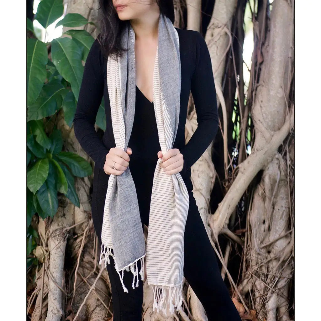 Striped Organic Cotton Scarf Aristo Threads