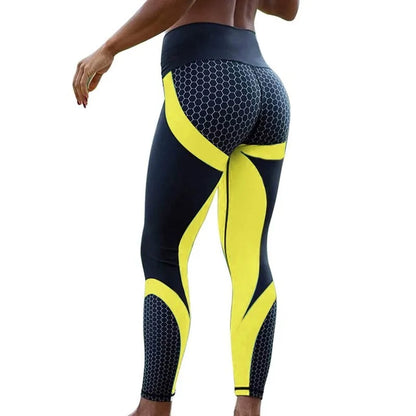 Women Honeycomb Printed Yoga Pants Aristo Threads