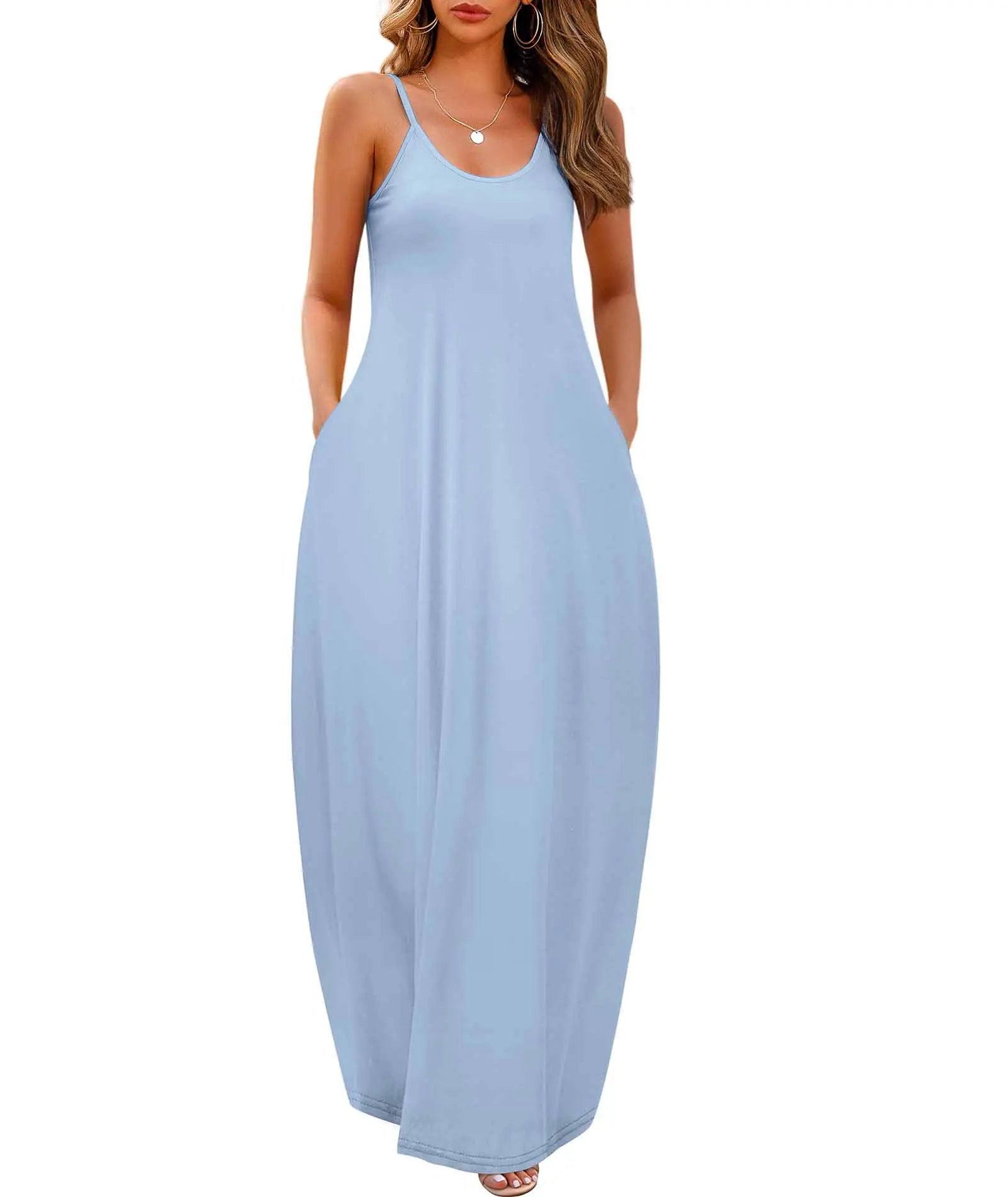 Wolddress WomenPlus Size Loose Plain Long Summer Beach Maxi Dress Aristo Threads