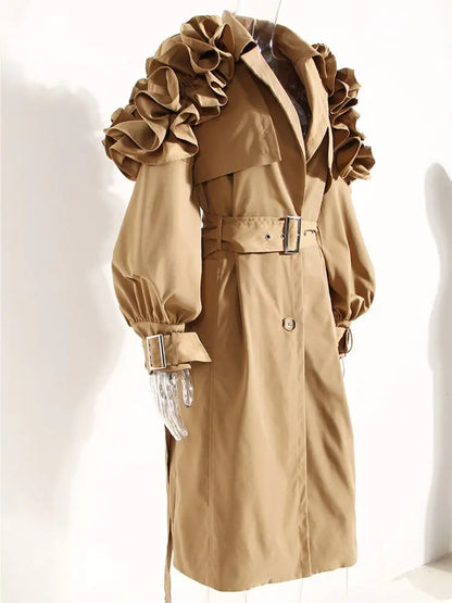 Ruffle Trench Coat Aristo Threads