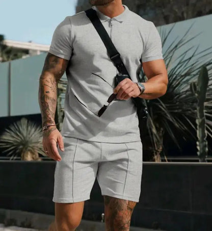 Men's Waffle-Knit Short Sleeve Casual Set