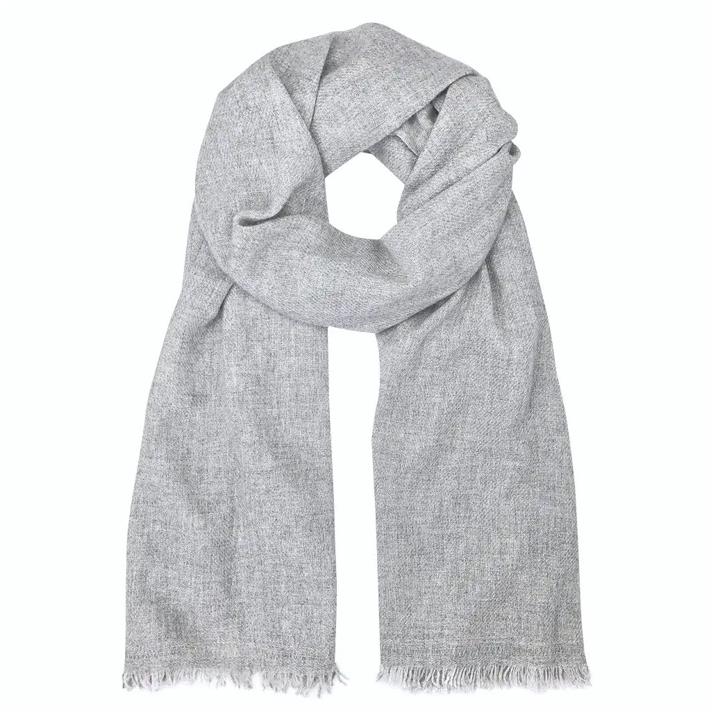 Heathered Gray Handloom Cashmere Scarf Aristo Threads