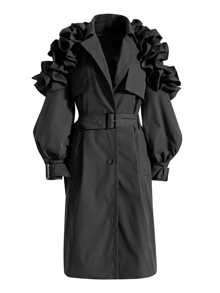 Ruffle Trench Coat Aristo Threads