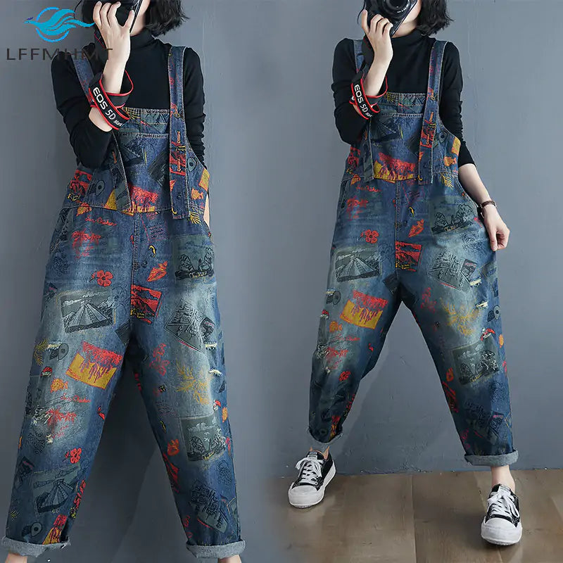 Vintage Print Loose Trousers Baggy Pants Aristo Threads