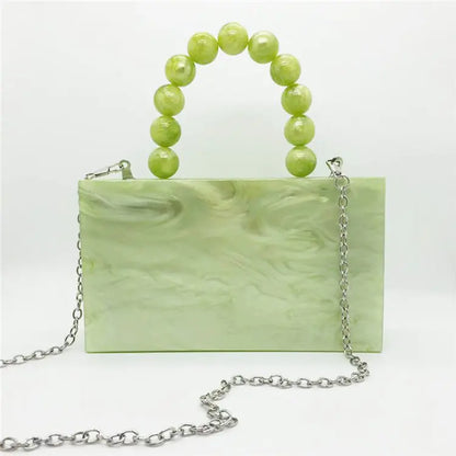 Green Acrylic Beaded Handbag