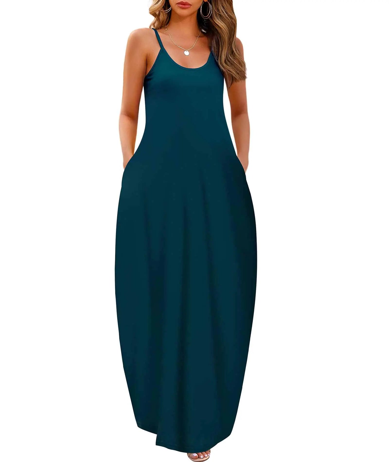 Wolddress WomenPlus Size Loose Plain Long Summer Beach Maxi Dress Aristo Threads